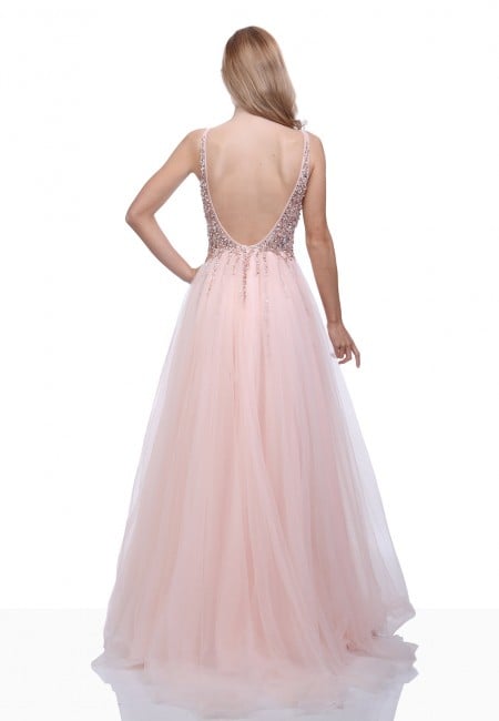 Christian Koehlert Pearl Pink Tulle Prom Dress / Evening Dress (2)